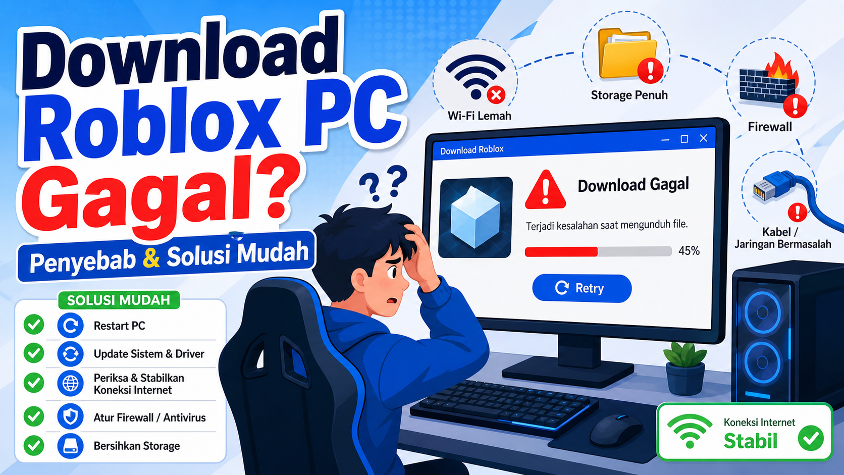 Download Game Roblox PC Gagal? Ini Penyebab dan Solusi Mudah - roblox