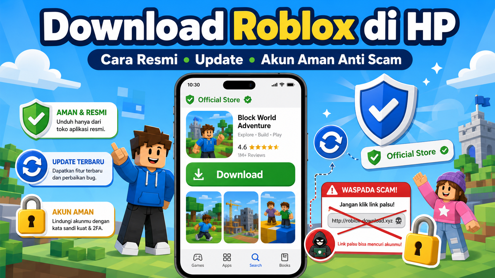 Download Roblox di HP: Cara Resmi, Update, dan Akun Aman Anti Scam - roblox