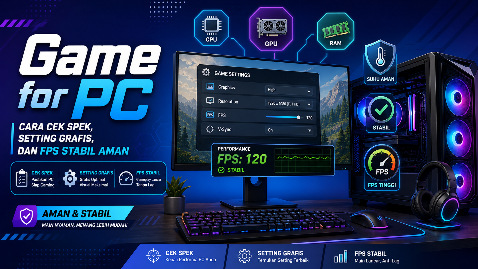 Game for PC: Cara Cek Spek, Setting Grafis, dan FPS Stabil Aman - game