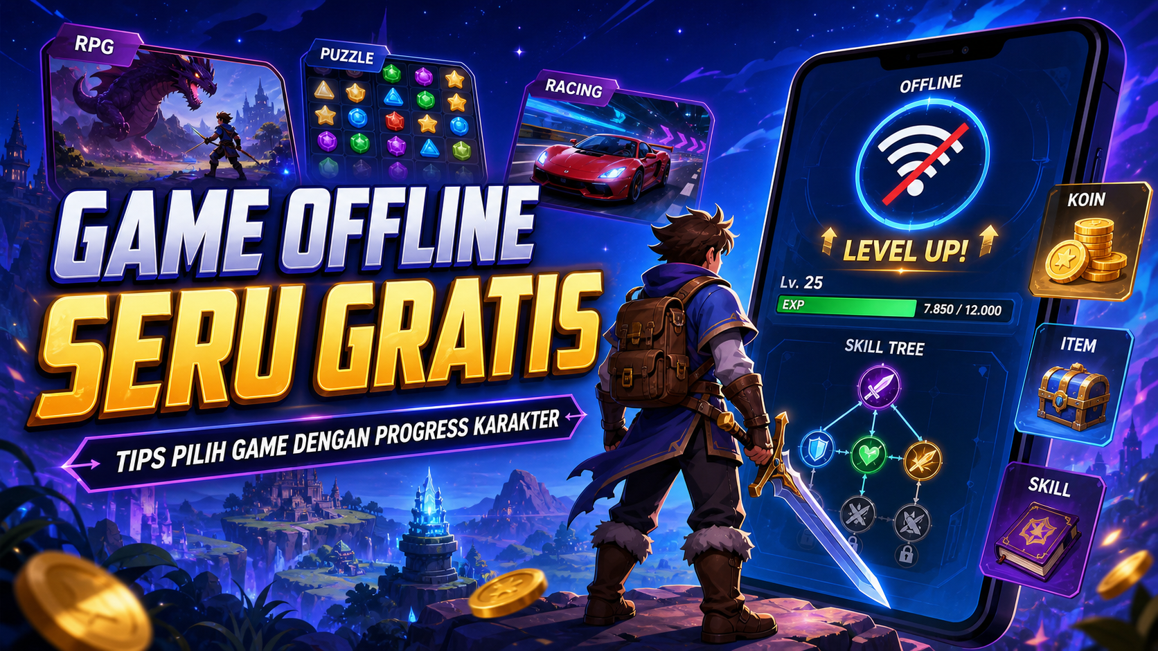 game - Game Offline Seru Gratis dengan Progress Karakter, Ini Tips Pilihnya