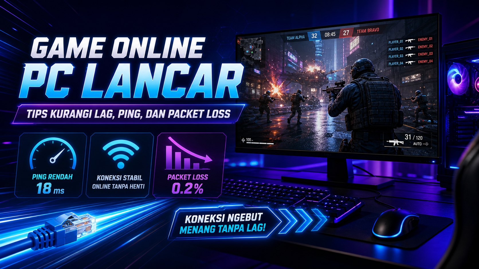 game - Game Online PC Lancar: Tips Kurangi Lag, Ping, dan Packet Loss
