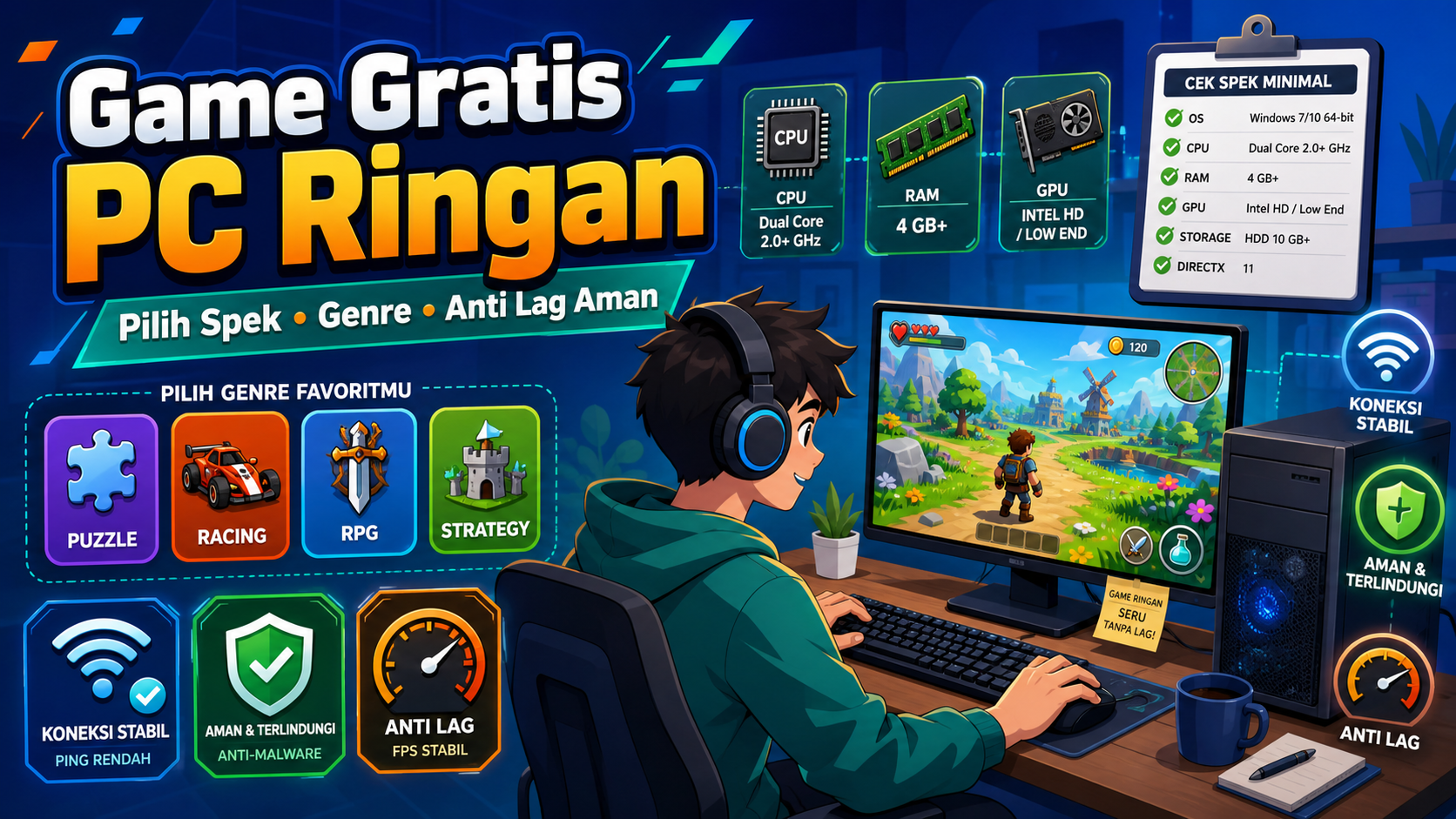 Game Gratis PC Ringan: Tips Pilih Spek, Genre, dan Anti Lag Aman - game