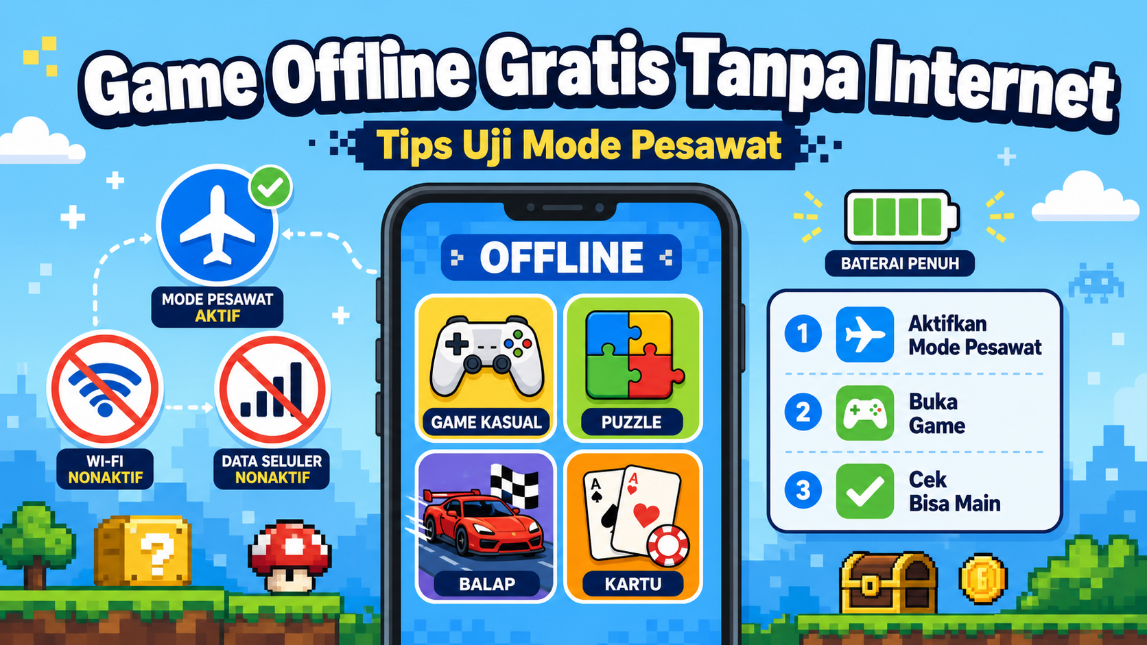 Game Offline Gratis Tanpa Internet: Tips Uji Mode Pesawat - game