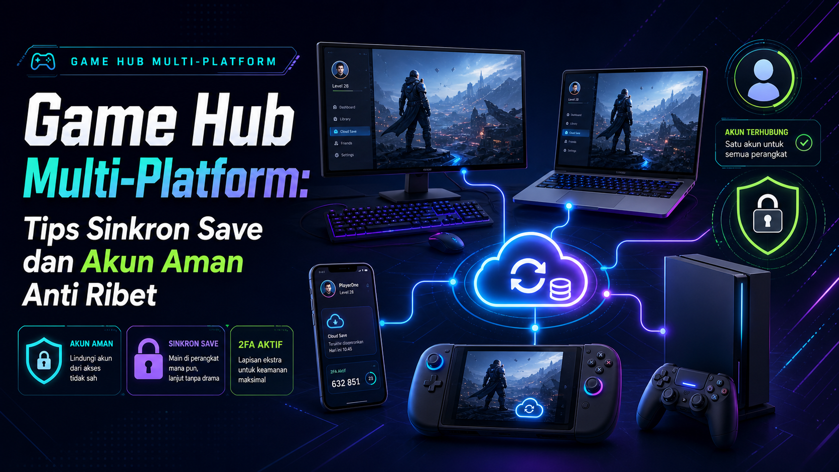 gamehub - Game Hub Multi-Platform: Tips Sinkron Save dan Akun Aman Anti Ribet