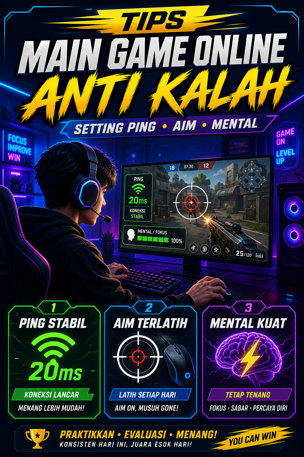 Tips Main Game Online Anti Kalah: Setting Ping, Aim, dan Mental - game