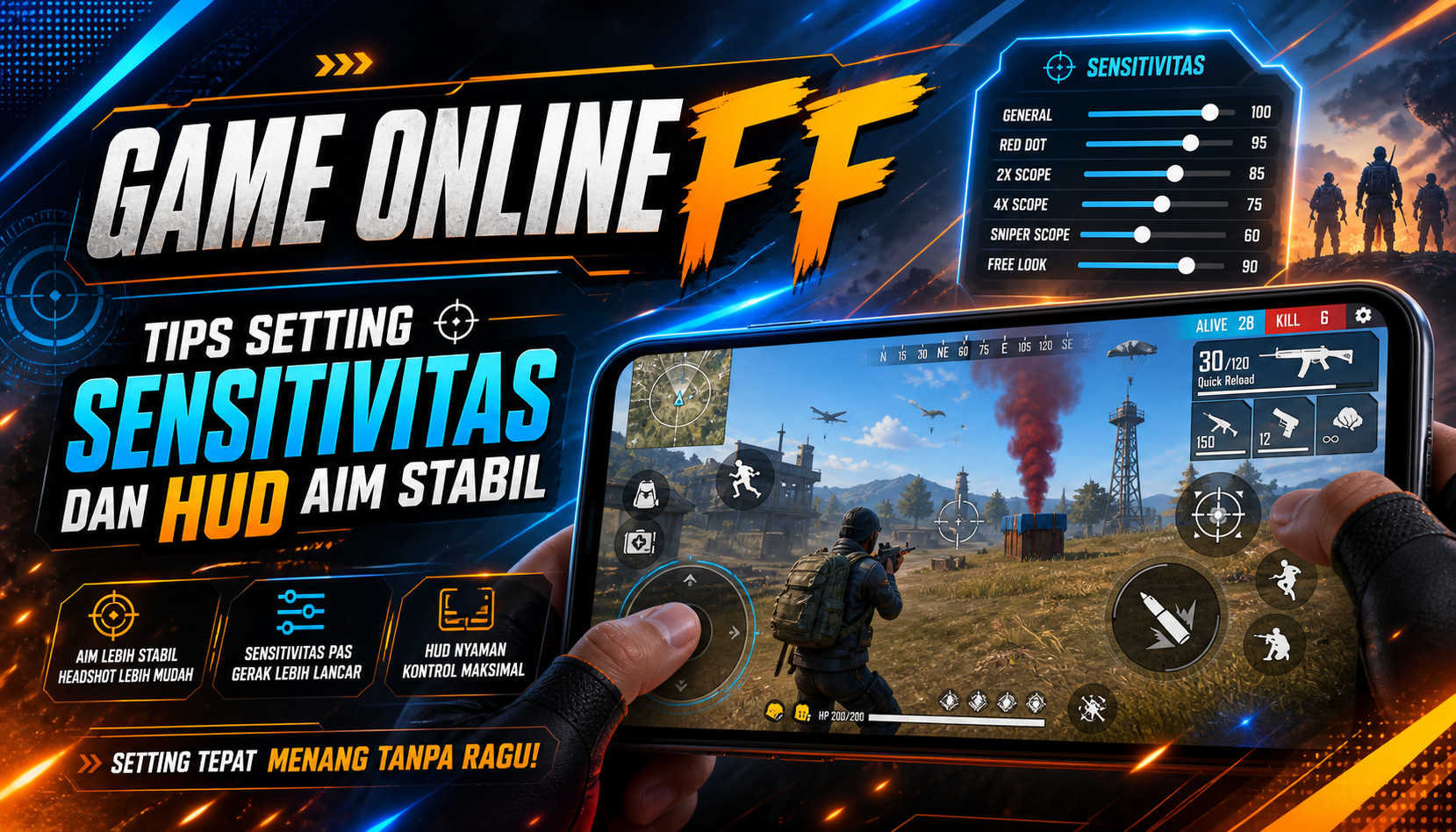 ff - Game Online FF: Tips Setting Sensitivitas dan HUD Aim Stabil