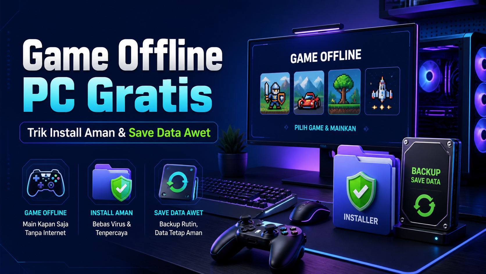 game - Game Offline PC Gratis: Trik Install Aman dan Save Data Awet