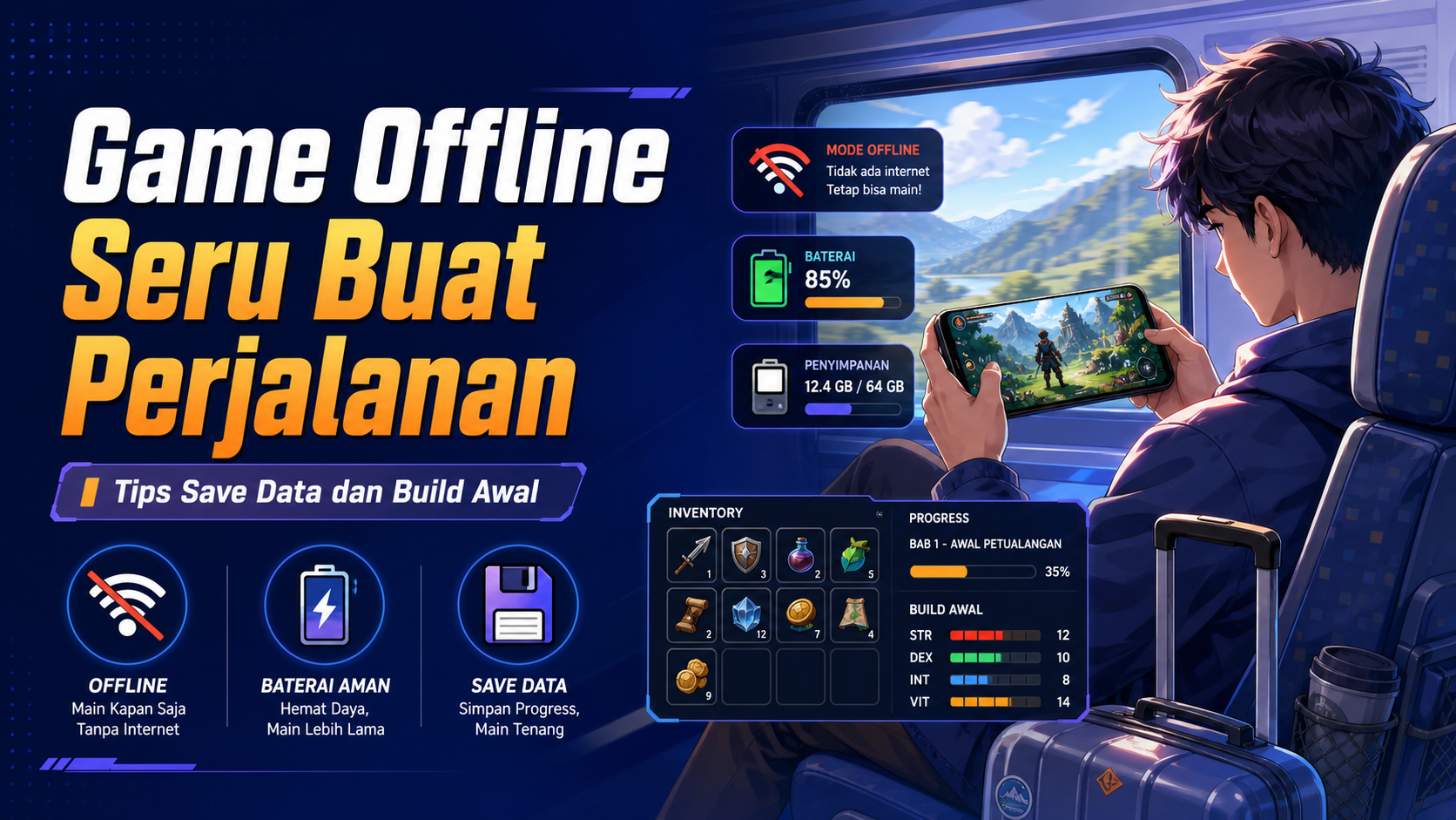 game - Game Offline Seru Buat Perjalanan: Tips Save Data dan Build Awal