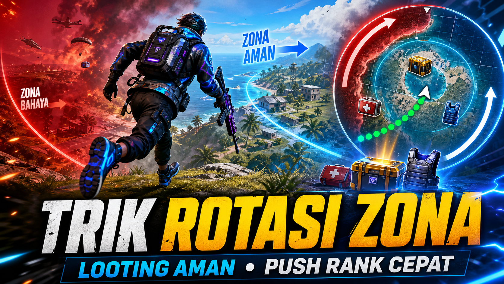 Game Online FF: Trik Rotasi Zona dan Looting Aman Push Rank Cepat - ff