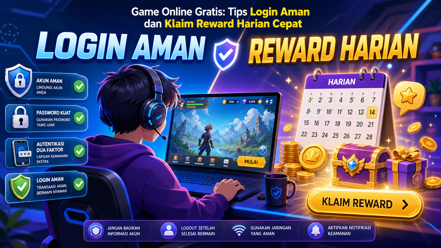 Game Online Gratis: Tips Login Aman dan Klaim Reward Harian Cepat - game