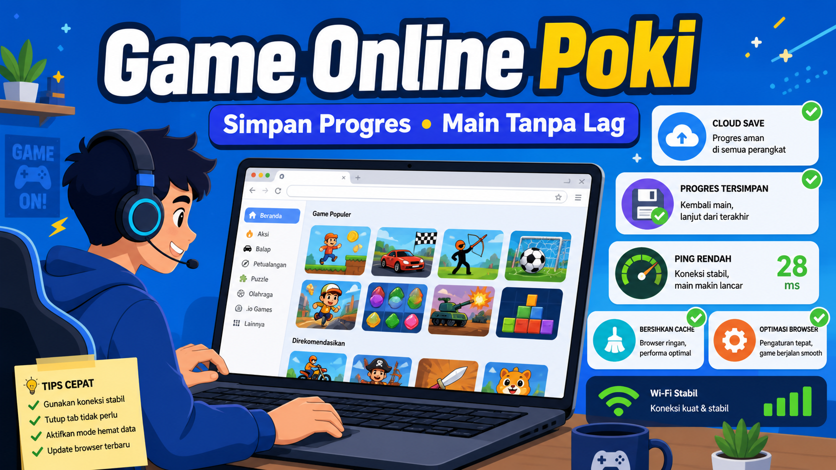 Game Online Poki: Tips Simpan Progres dan Main Tanpa Lag di Browser - poki