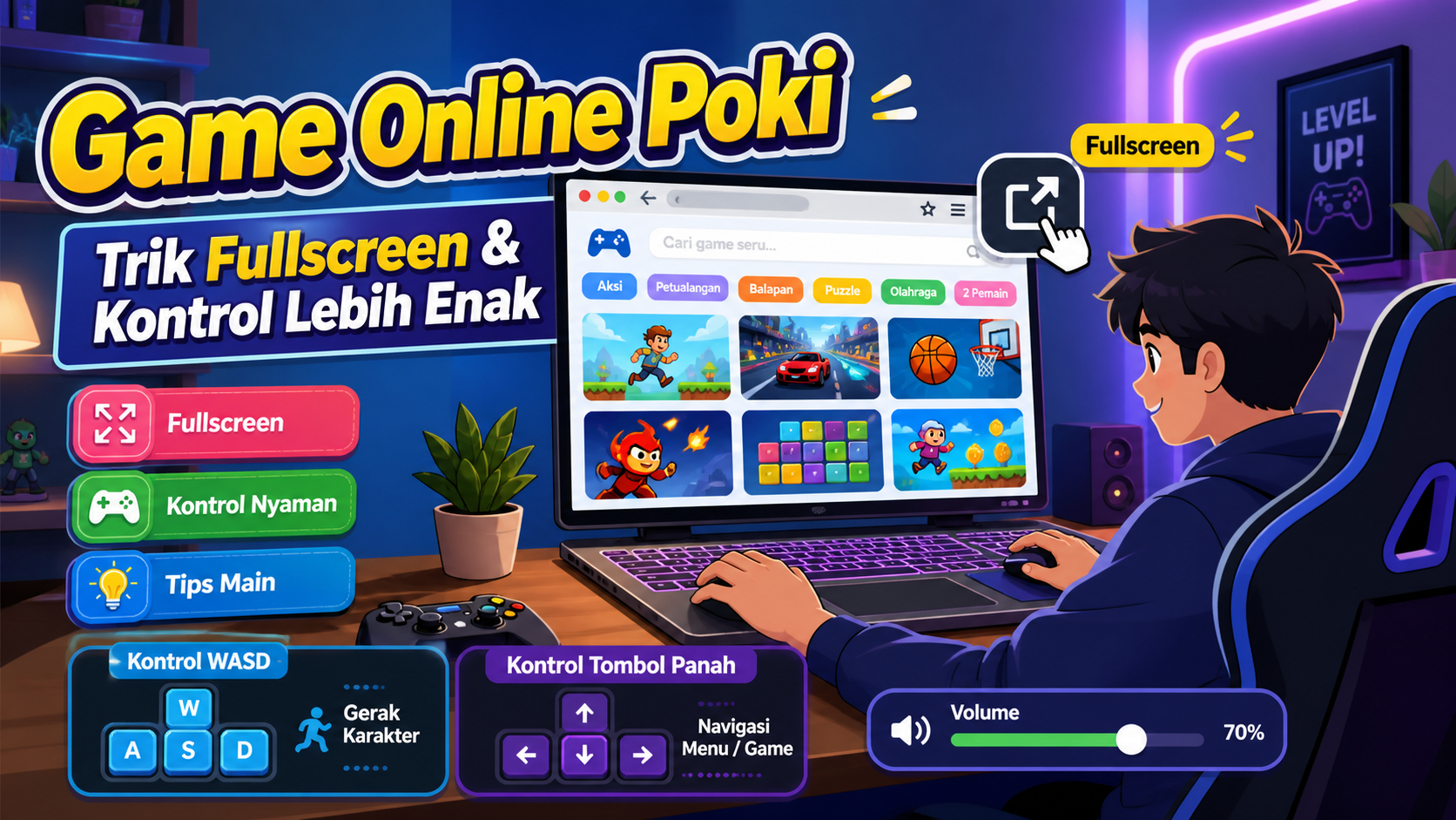 Game Online Poki: Trik Main Fullscreen dan Kontrol Lebih Enak - poki