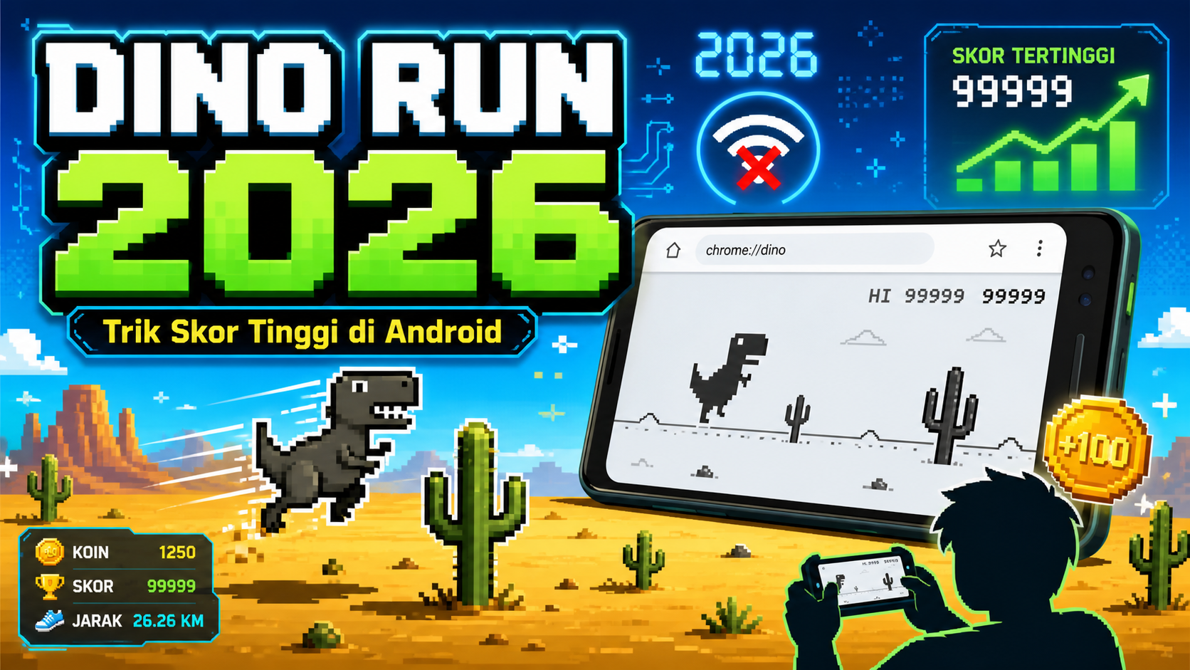Kenapa Game Offline Google Chrome: Trik Skor Tinggi Dino Run di Android Masih Dicari pada 2026? - google