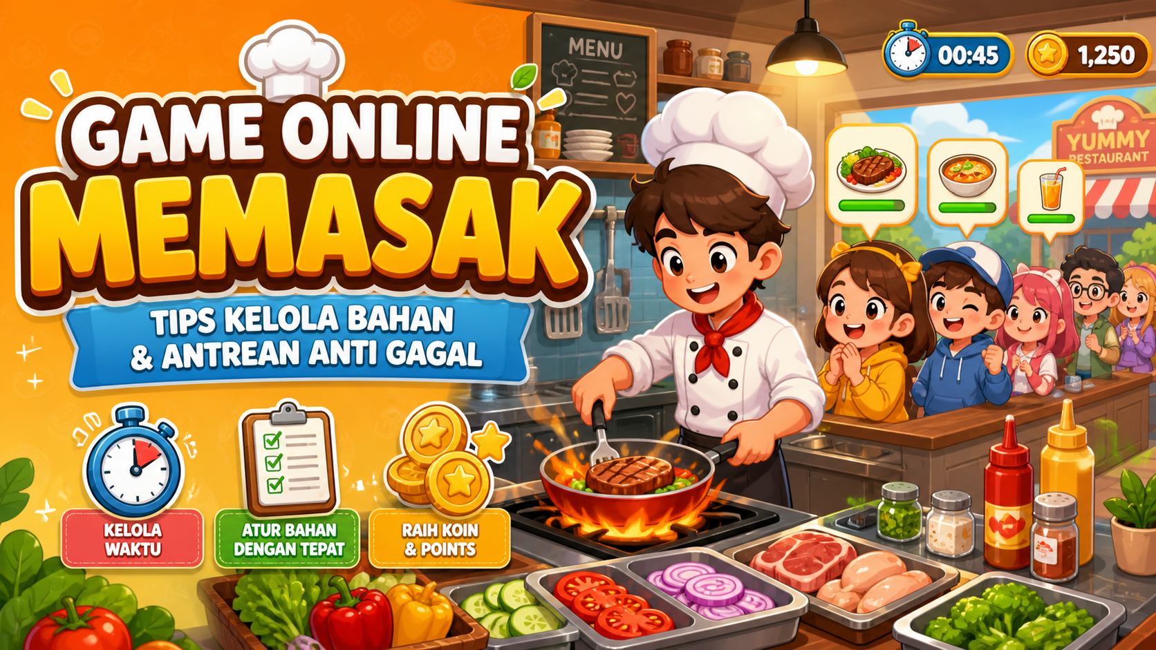 memasak - Game Online Memasak: Tips Kelola Bahan dan Antrean Anti Gagal