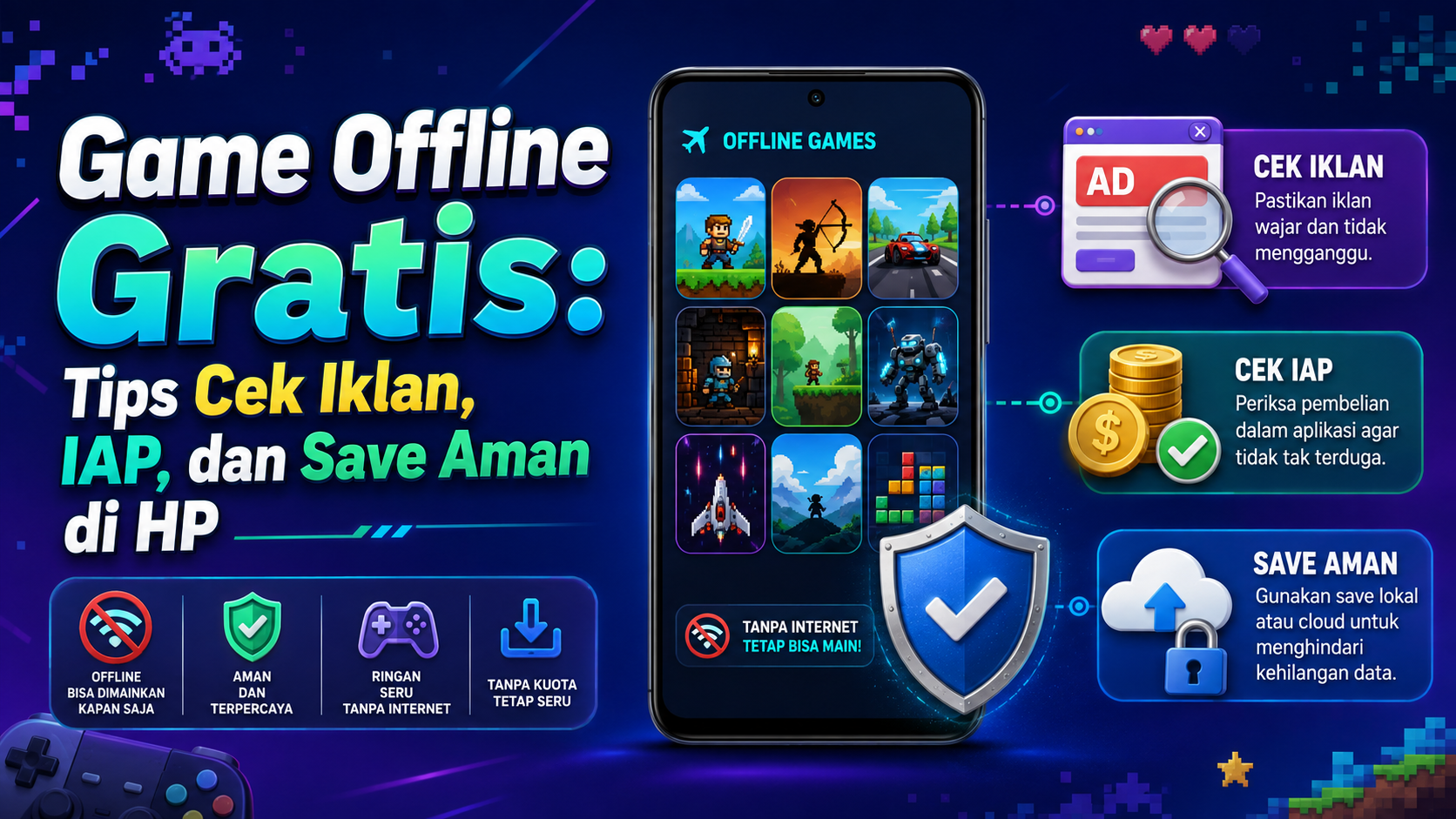 game - Game Offline Gratis: Tips Cek Iklan, IAP, dan Save Aman di HP