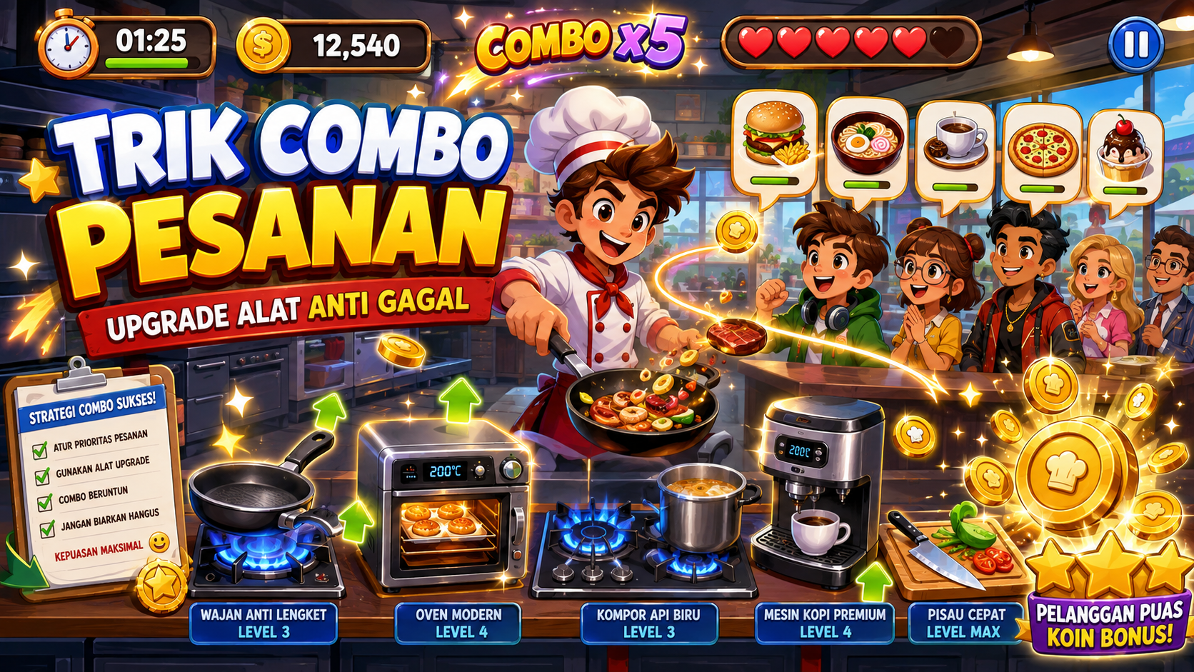 Game Online Memasak: Trik Combo Pesanan dan Upgrade Alat Anti Gagal - memasak
