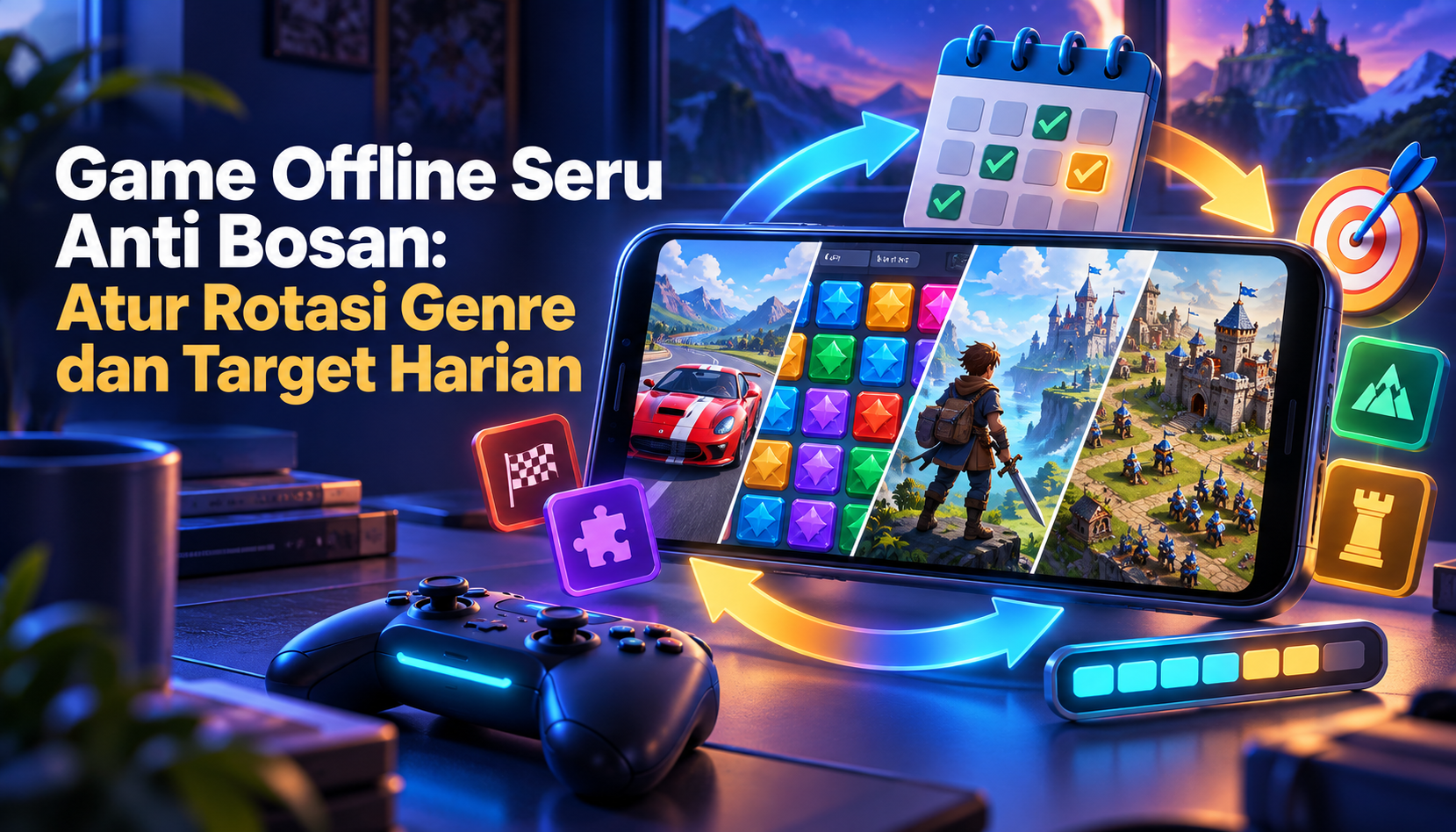 offline - Game Offline Seru Anti Bosan: Atur Rotasi Genre dan Target Harian